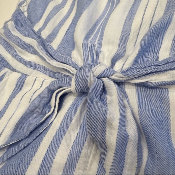 Vineyard Vines Women Shoulder Stripe Romper Gauze Cotton Blue White Size S - Picture 10 of 14